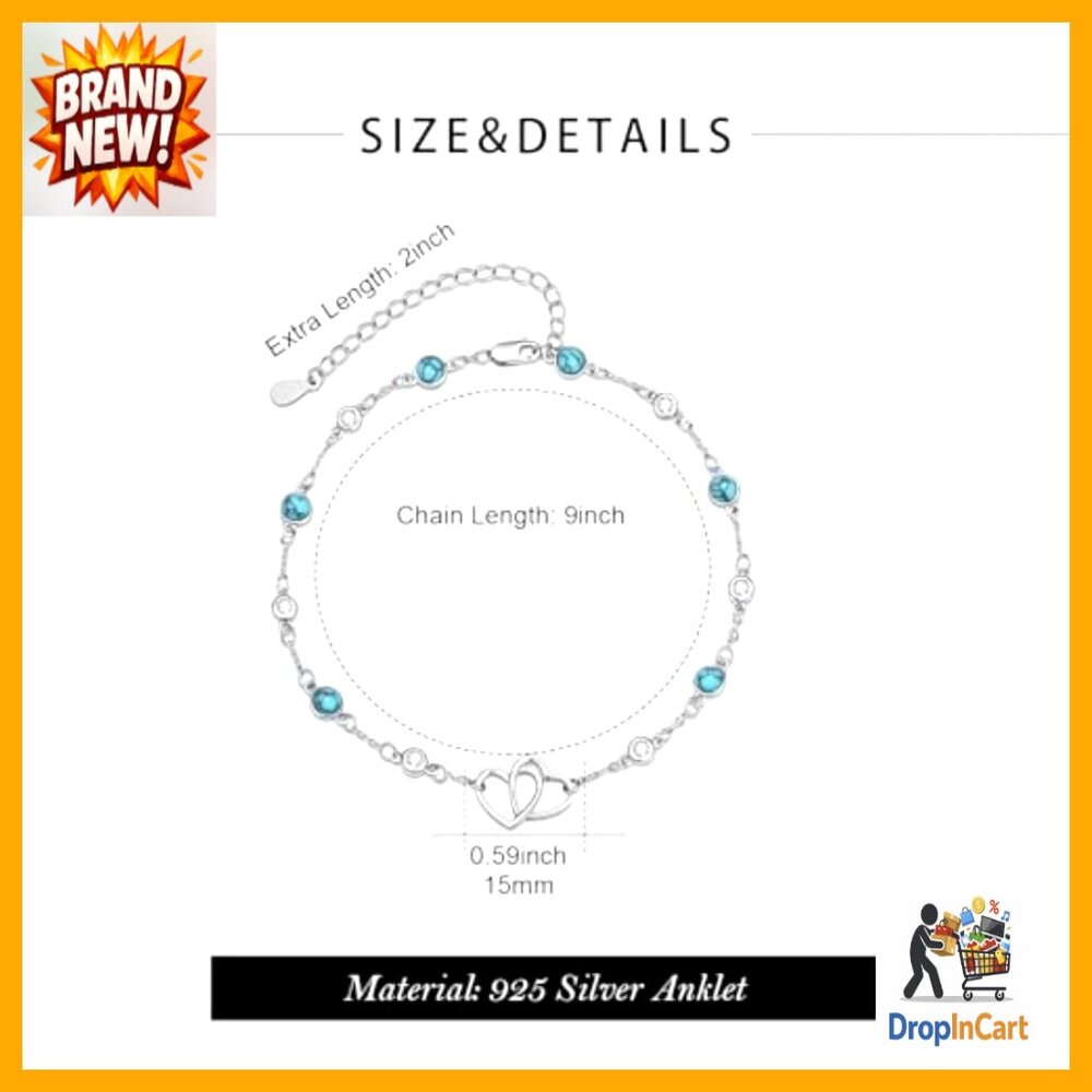 Sterling Silver Anklet Double Infinity Chain Mini… - image 3